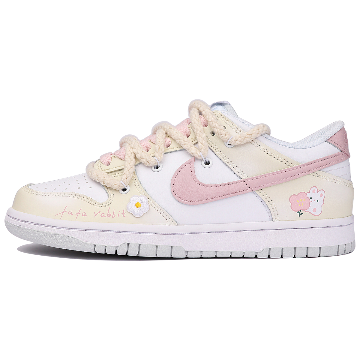 Buy [Zapatos Personalizados] Nike Dunk Low 'Sweetheart Rosa-Blanco' DH9765-102(TeamThree-抱抱兔SBOX)