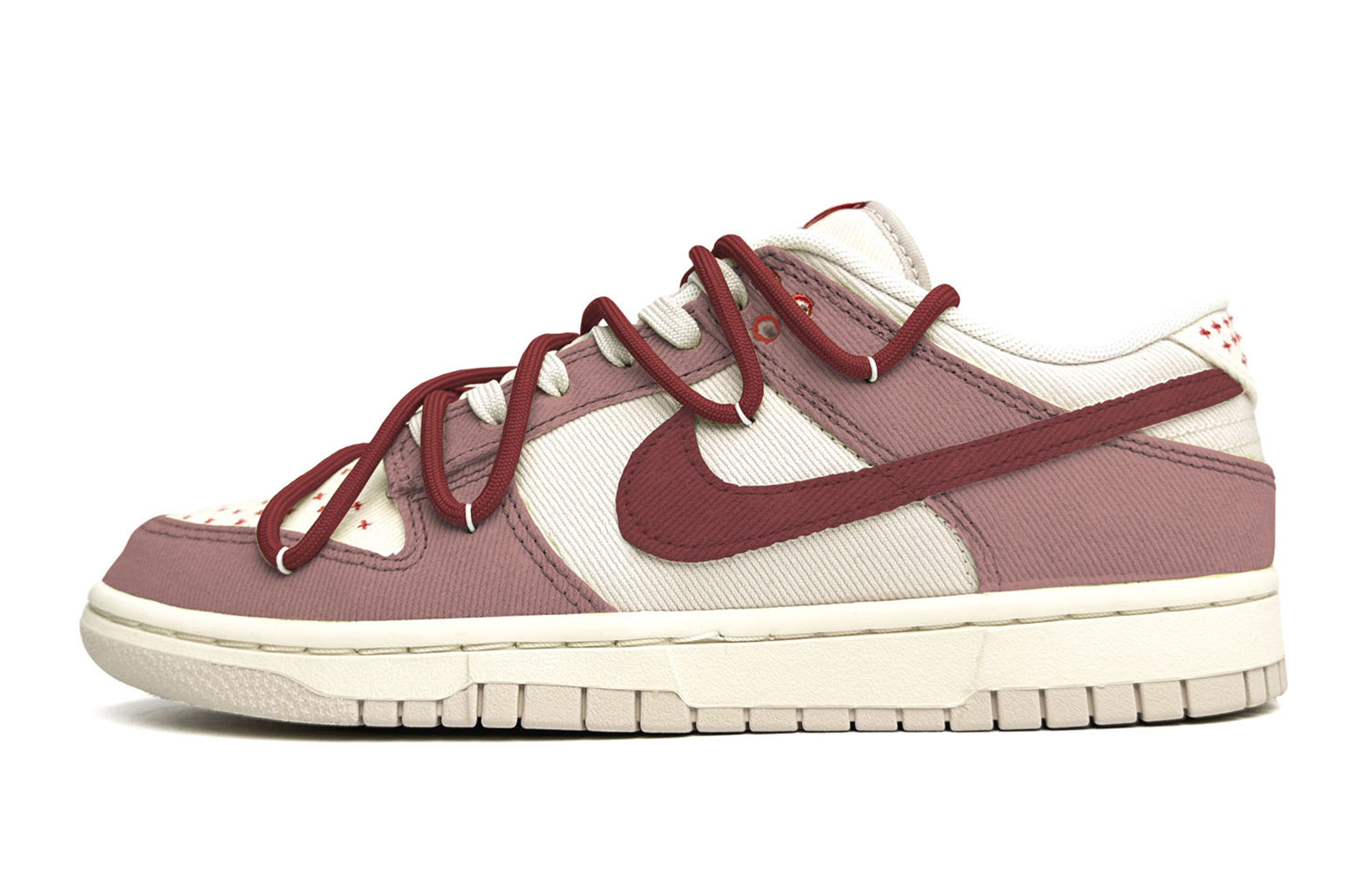 Buy [定制鞋] Nike Dunk Low '甜心丝绒' DV0834-100(Team11-甜心丝绒男款白红)