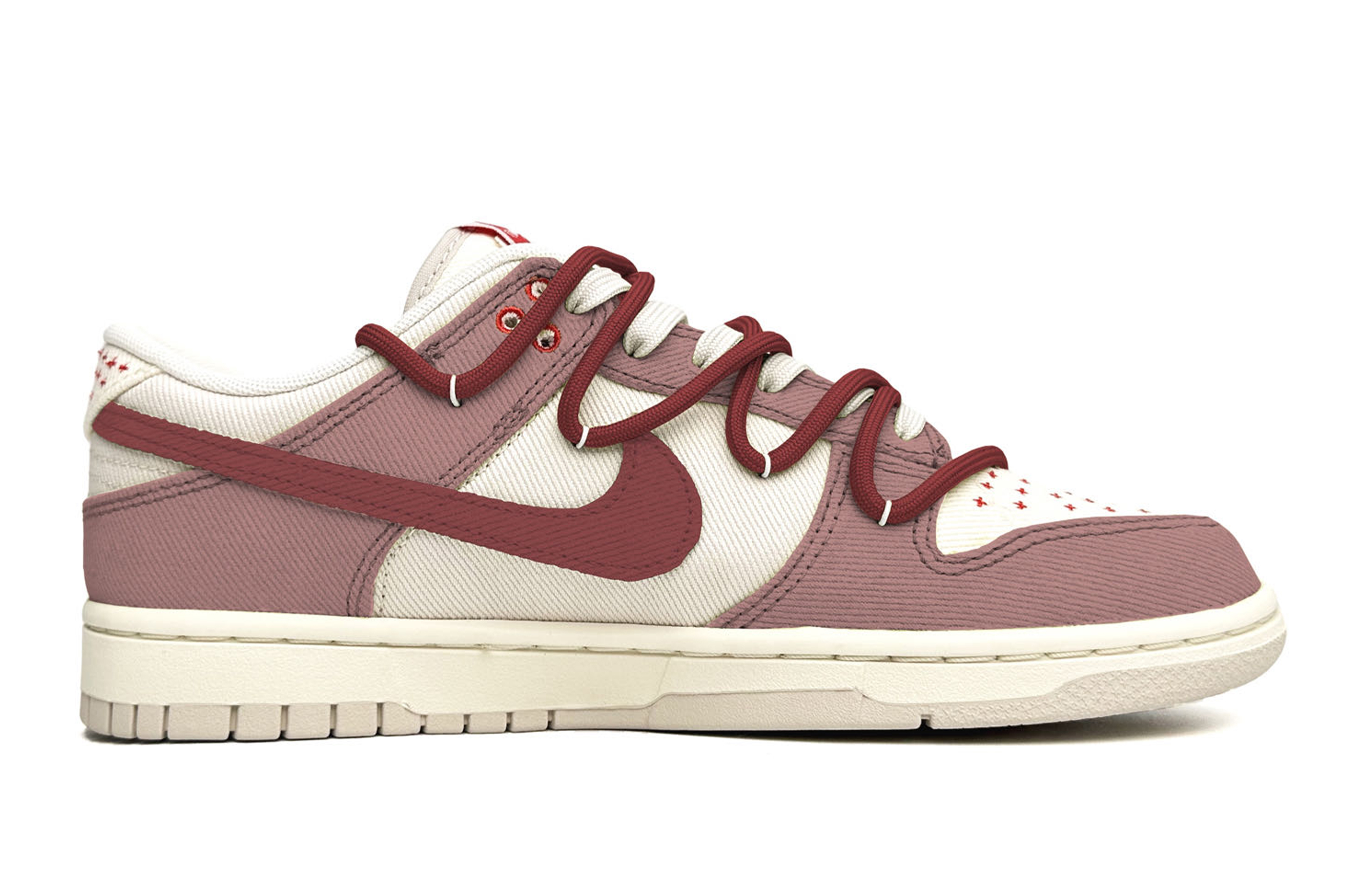 Order [定制鞋] Nike Dunk Low '甜心丝绒' DV0834-100(Team11-甜心丝绒男款白红)