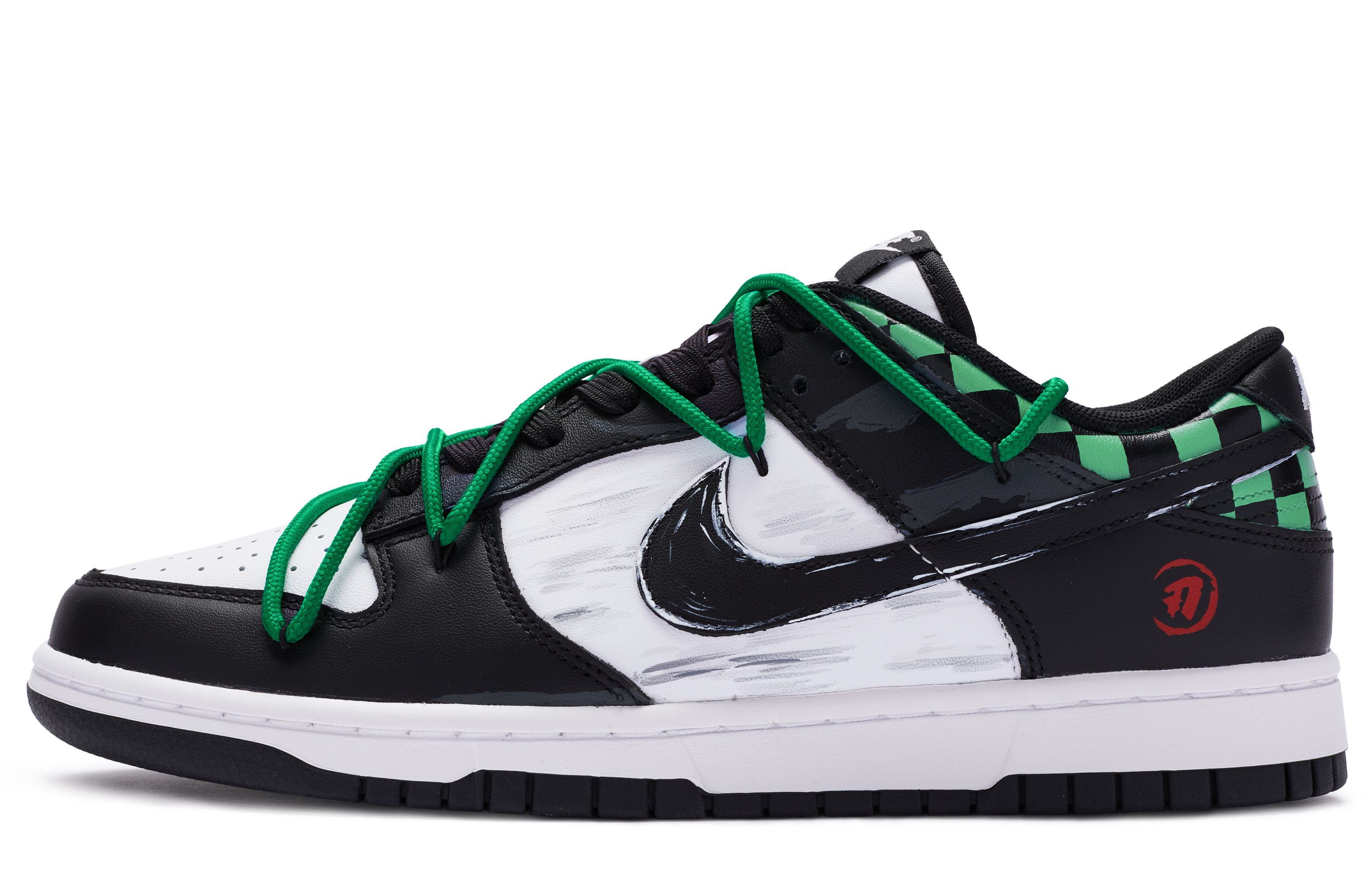 Buy Zapatillas Nike Dunk Low 'Tanjiro Desconstruido Negro Blanco Verde' DD1391-100(TeamR-男款炭治郎)