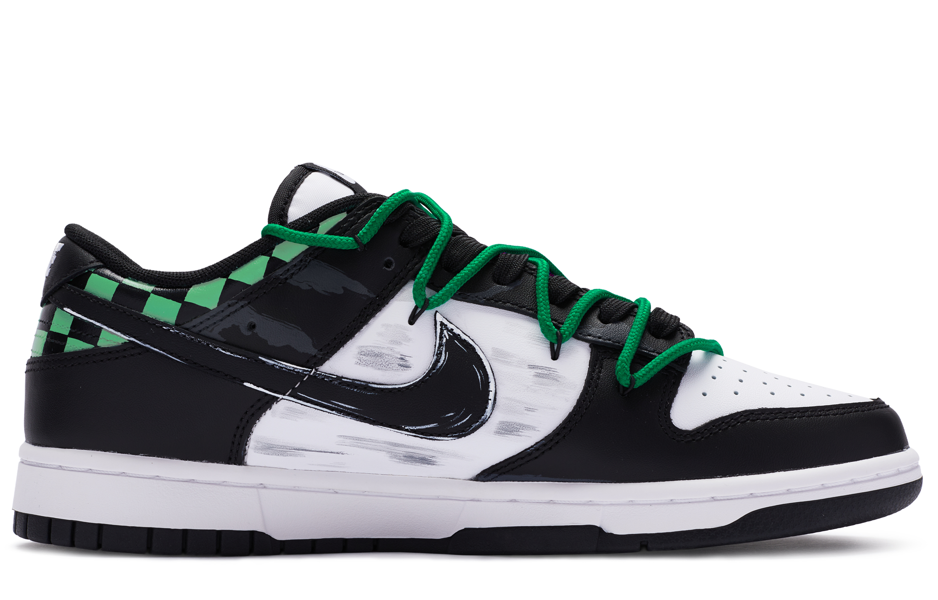 Order Zapatillas Nike Dunk Low 'Tanjiro Desconstruido Negro Blanco Verde' DD1391-100(TeamR-男款炭治郎)