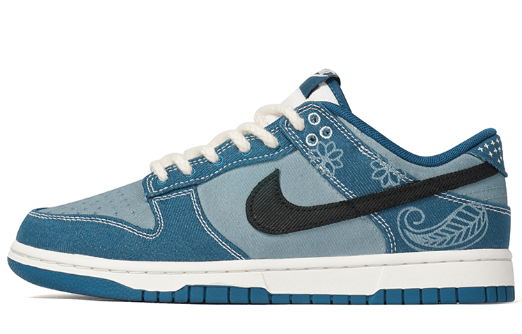 Buy [定制鞋] 耐克Dunk低帮 '纹身牛仔 - 工业蓝黑' DV0834-101(Team拾柒-男款低帮纹身牛仔板鞋)