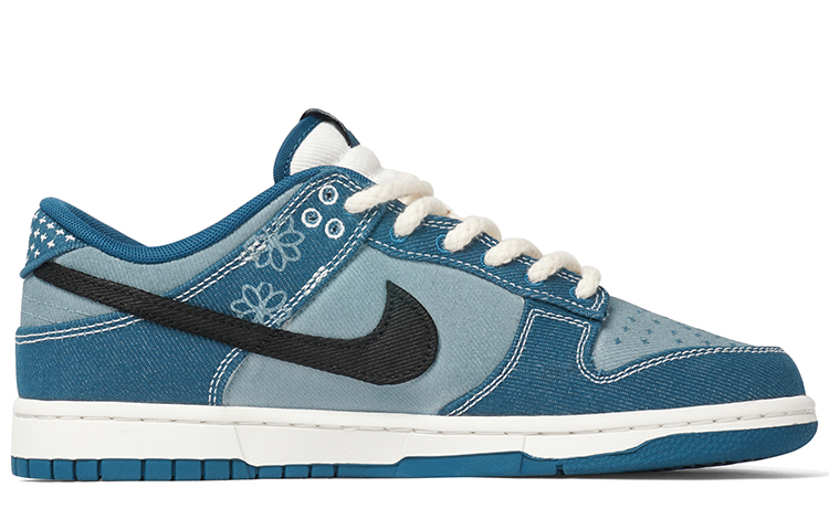 Order [定制鞋] 耐克Dunk低帮 '纹身牛仔 - 工业蓝黑' DV0834-101(Team拾柒-男款低帮纹身牛仔板鞋)