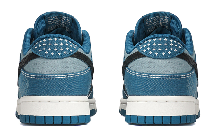 Shop [定制鞋] 耐克Dunk低帮 '纹身牛仔 - 工业蓝黑' DV0834-101(Team拾柒-男款低帮纹身牛仔板鞋)