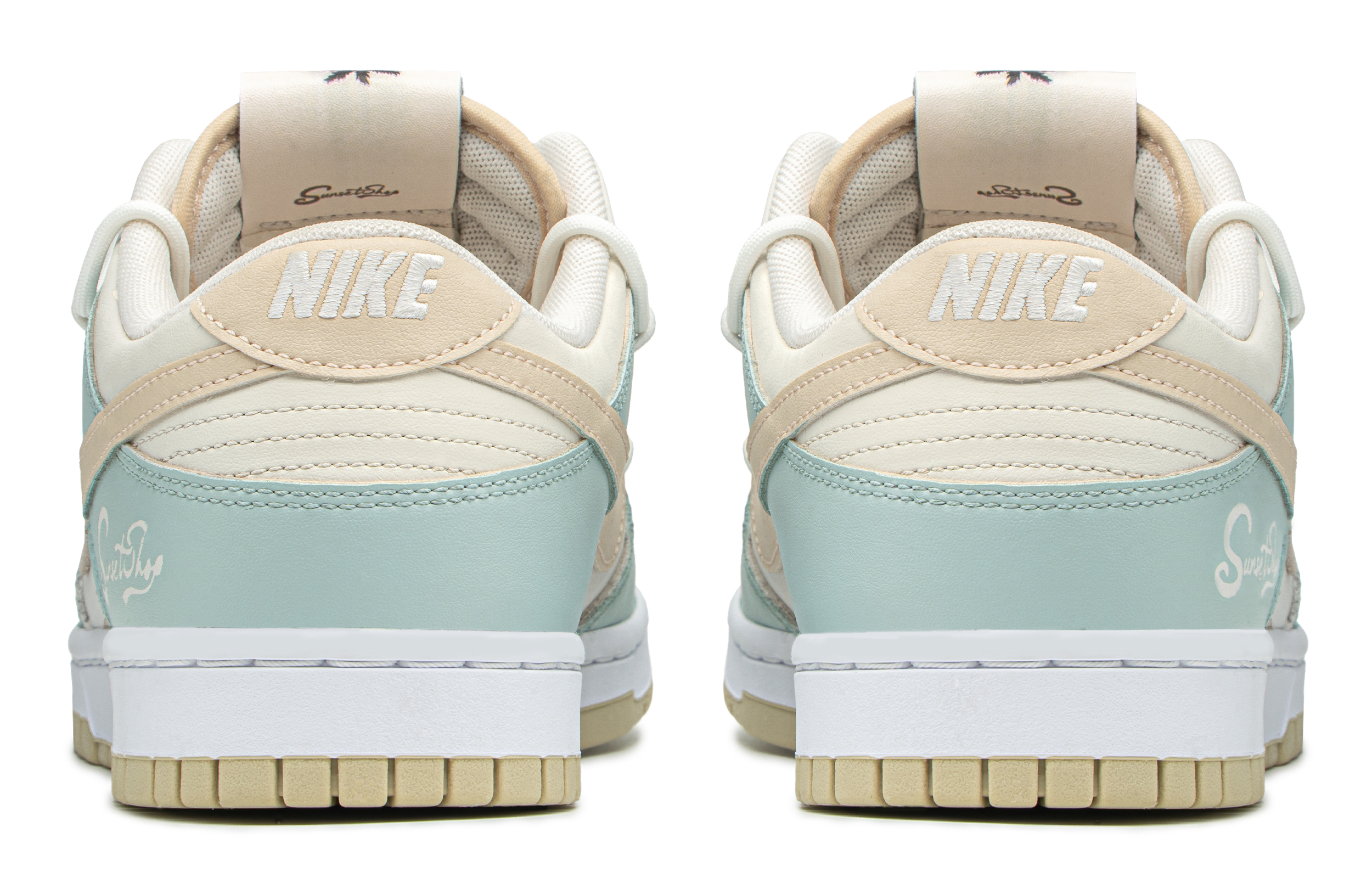 Shop [定制鞋款] 耐克Dunk Low'茶主题极简涂鸦复古奶油蓝' DV0831-003-478302