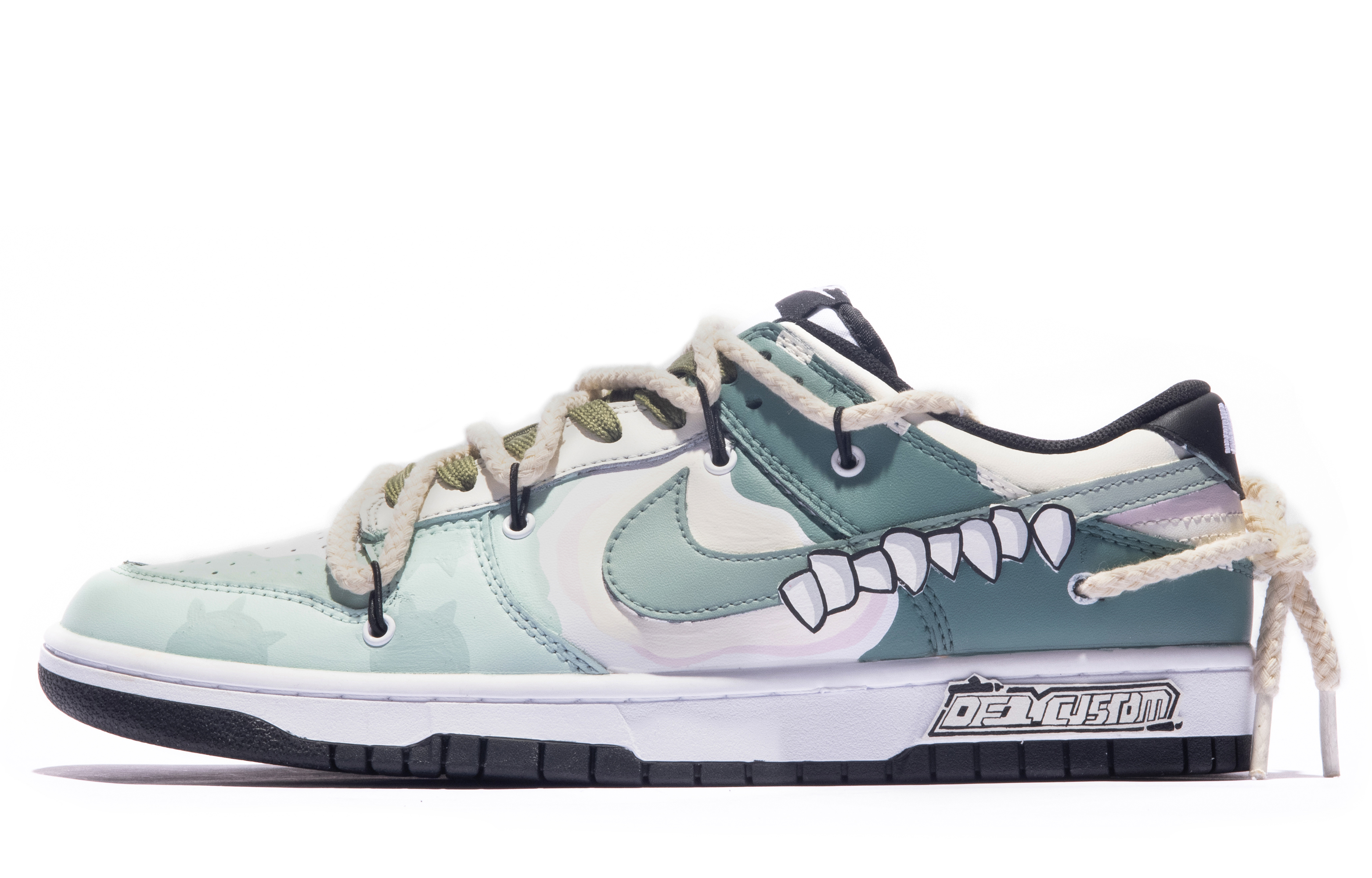 Buy [Zapatillas Personalizadas] Nike Dunk Low 'Tea Fang Graffiti Sail Green' CW1590-100(TeamM-女款茶语S-BOX)