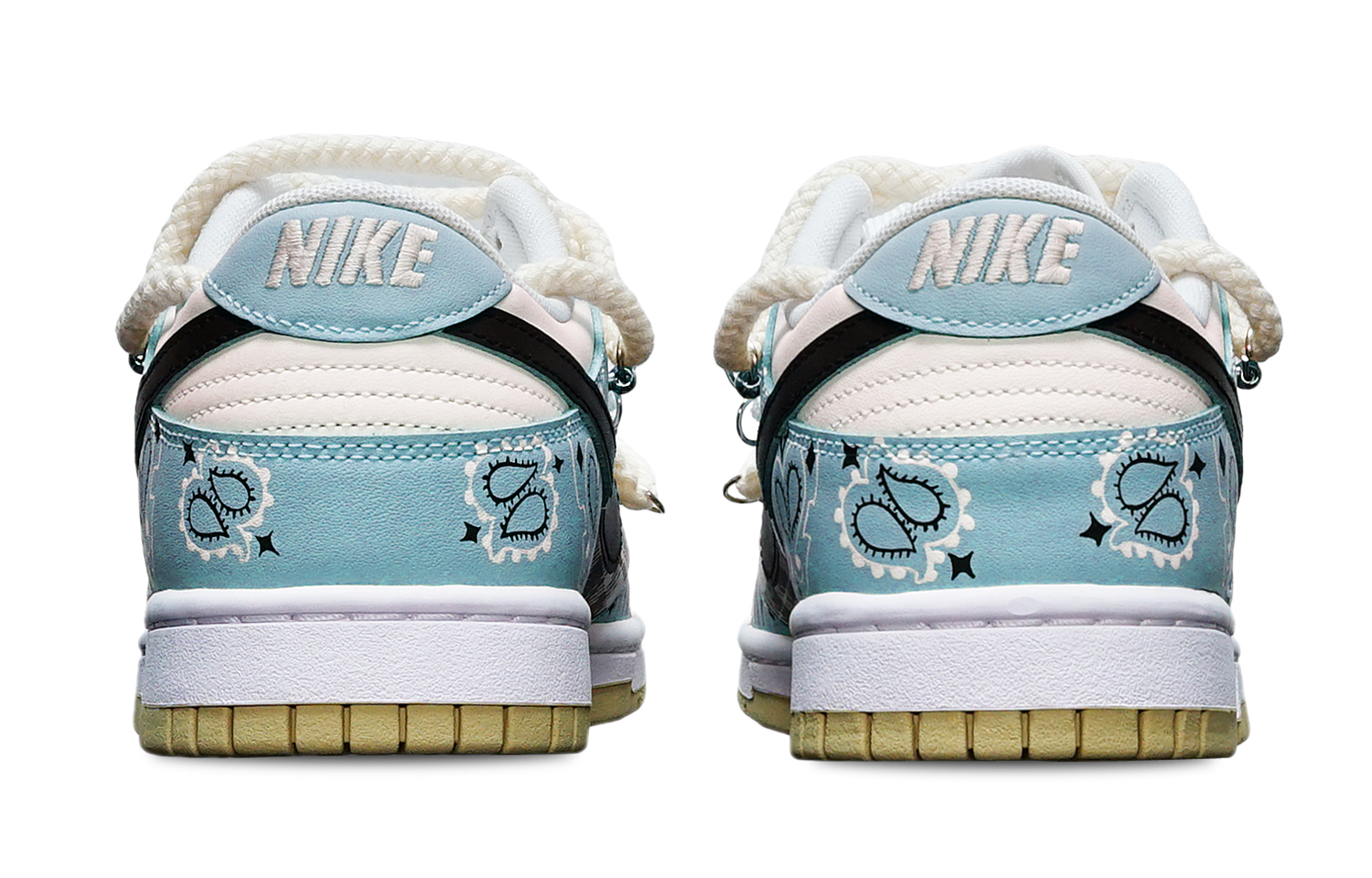 Shop [Nike Custom] Dunk Low 'Team Gold Paisley' Sepatu Emas Tim Paisley DV0833-100(TeamT-腰果花蓝白S-BOX)