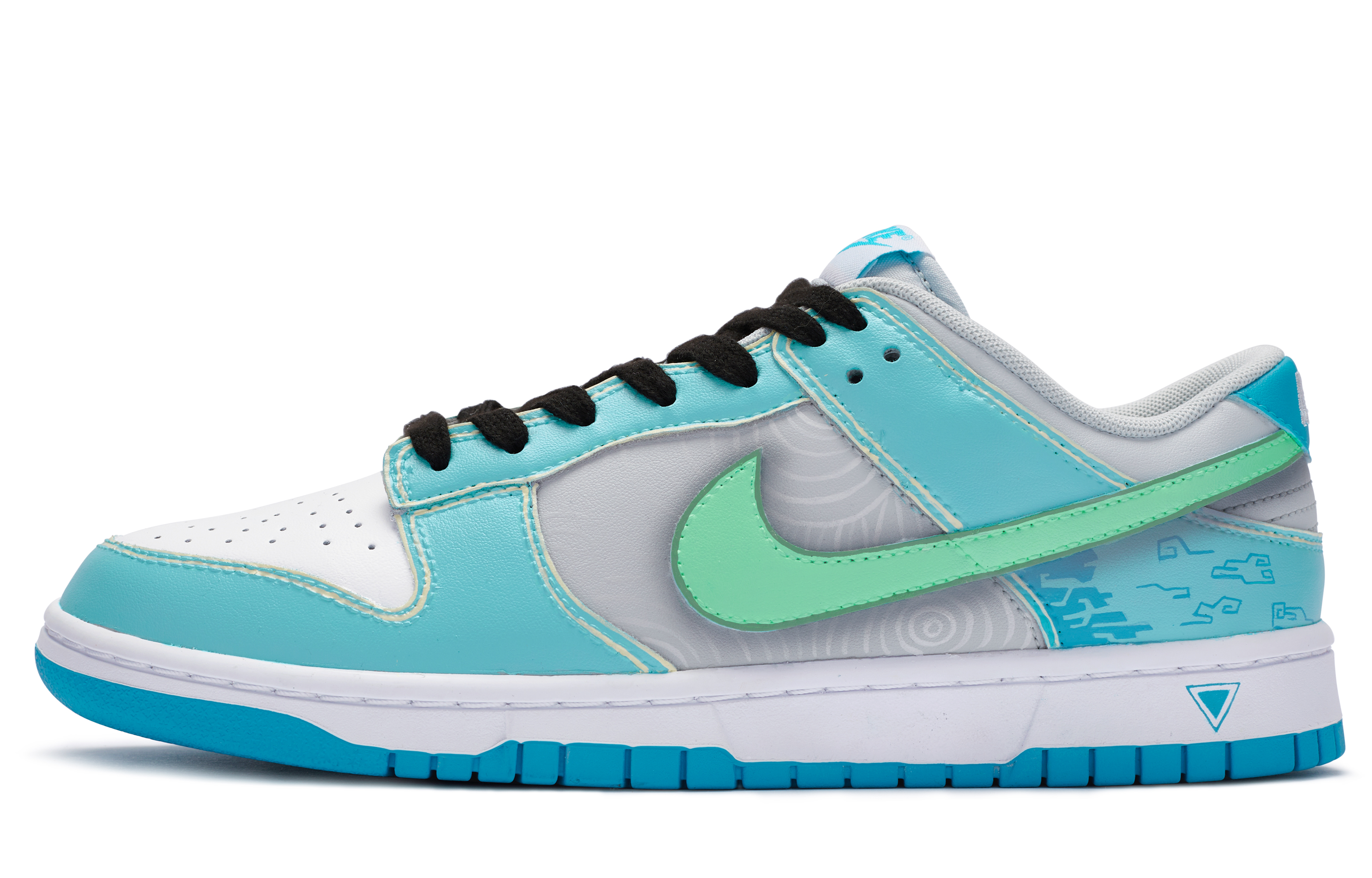 [Custom Shoes] Nike Dunk Low 'Tears of the Kingdom Blue Green Grey'