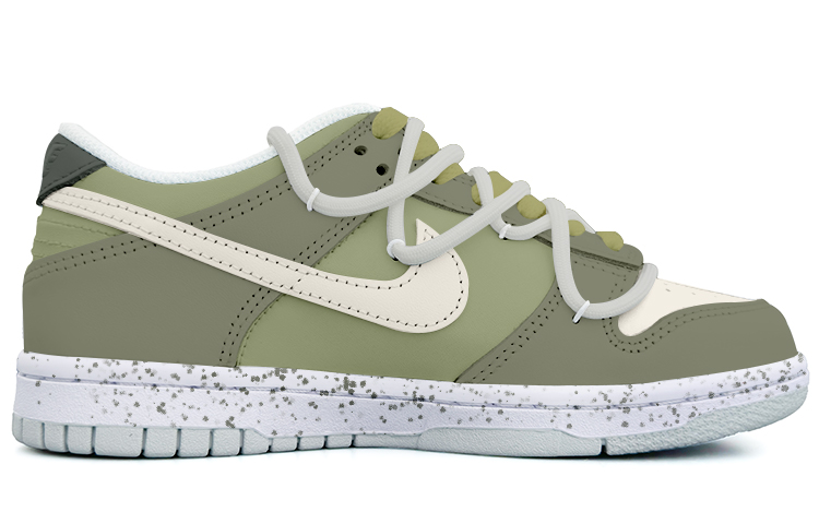 Order 【客製球鞋】Nike Dunk Low 荊棘綠影 米綠 復古 小眾 潮流 解構鞋帶 防滑減震 低筒 板鞋 GS