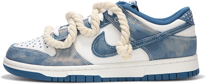 custom-shoes-nike-dunk-low-tie-dye-washed-denim-blue