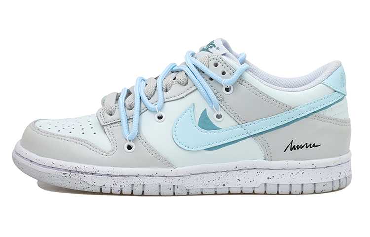 Buy 【訂製球鞋】 Nike Dunk Low 揮墨 雙鉤 蒂芙尼藍 簡約 低筒 板鞋 GS 灰藍色