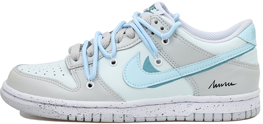 【訂製球鞋】 Nike Dunk Low 揮墨 雙鉤 蒂芙尼藍 簡約 低筒 板鞋 GS 灰藍色 Buy 【訂製球鞋】 Nike Dunk Low 揮墨 雙鉤 蒂芙尼藍 簡約 低筒 板鞋 GS 灰藍色