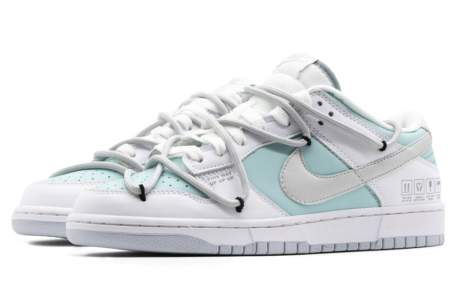 Lookbook 【訂製球鞋】 Nike Dunk Low 復甦心情 戶外 穿搭 清新 蒂芙尼 解構 復古做舊 低筒 板鞋 男款 灰綠