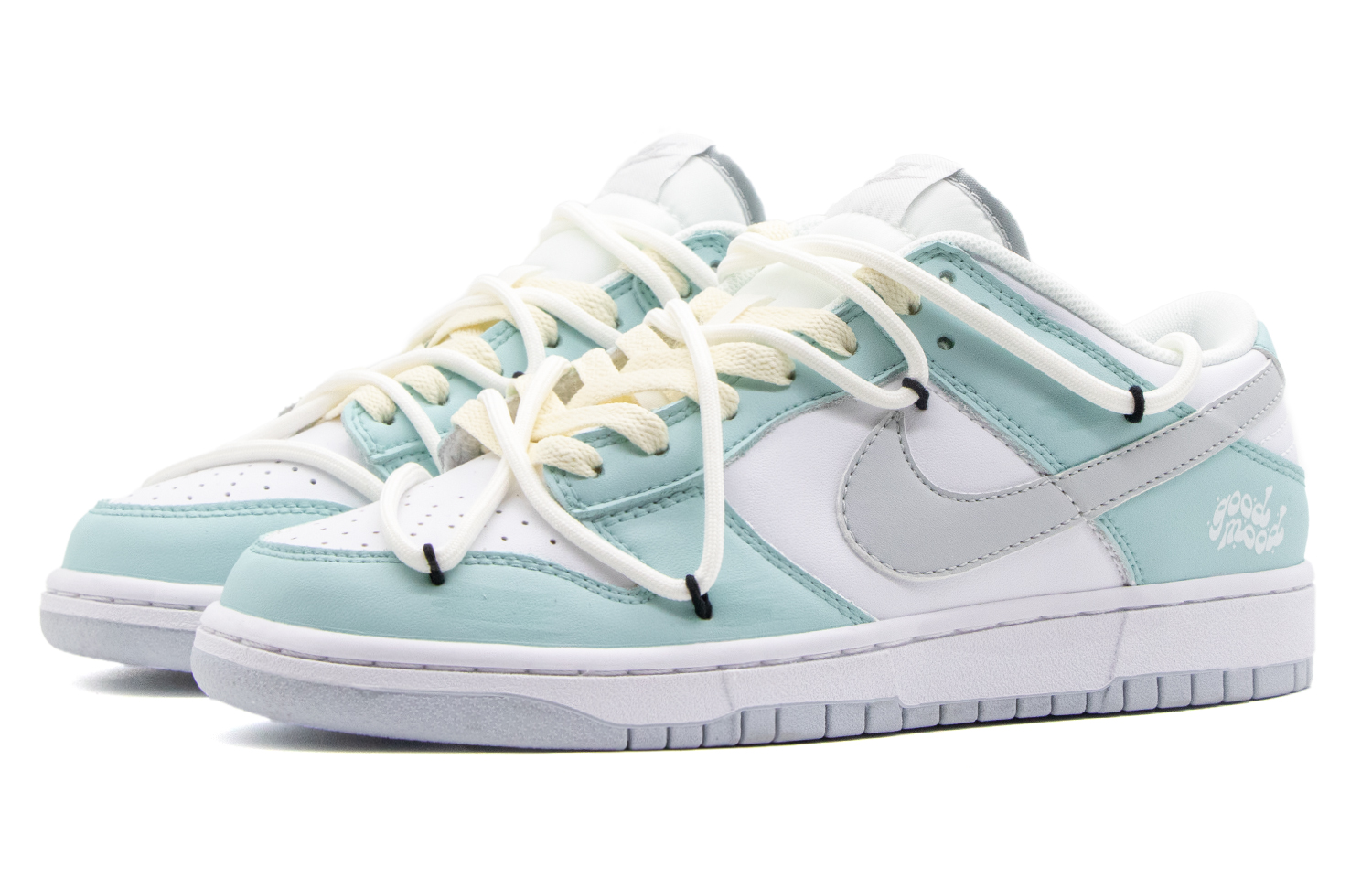 Lookbook [カスタムシューズ] ナイキ ダンク ロー 'ティファニー解体 ホワイト-グリーン' DV0831-101(Team57-男款浅颜)