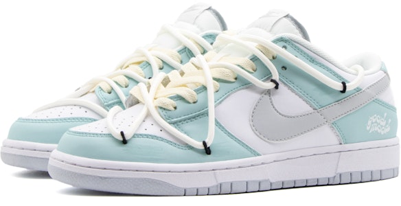 【定製球鞋】Nike Dunk Low 淺彩 戶外 穿搭 簡約風 清新 Tiffany 解構 復古做舊 低筒 帆布鞋 男款 白綠 Lookbook 【定製球鞋】Nike Dunk Low 淺彩 戶外 穿搭 簡約風 清新 Tiffany 解構 復古做舊 低筒 帆布鞋 男款 白綠