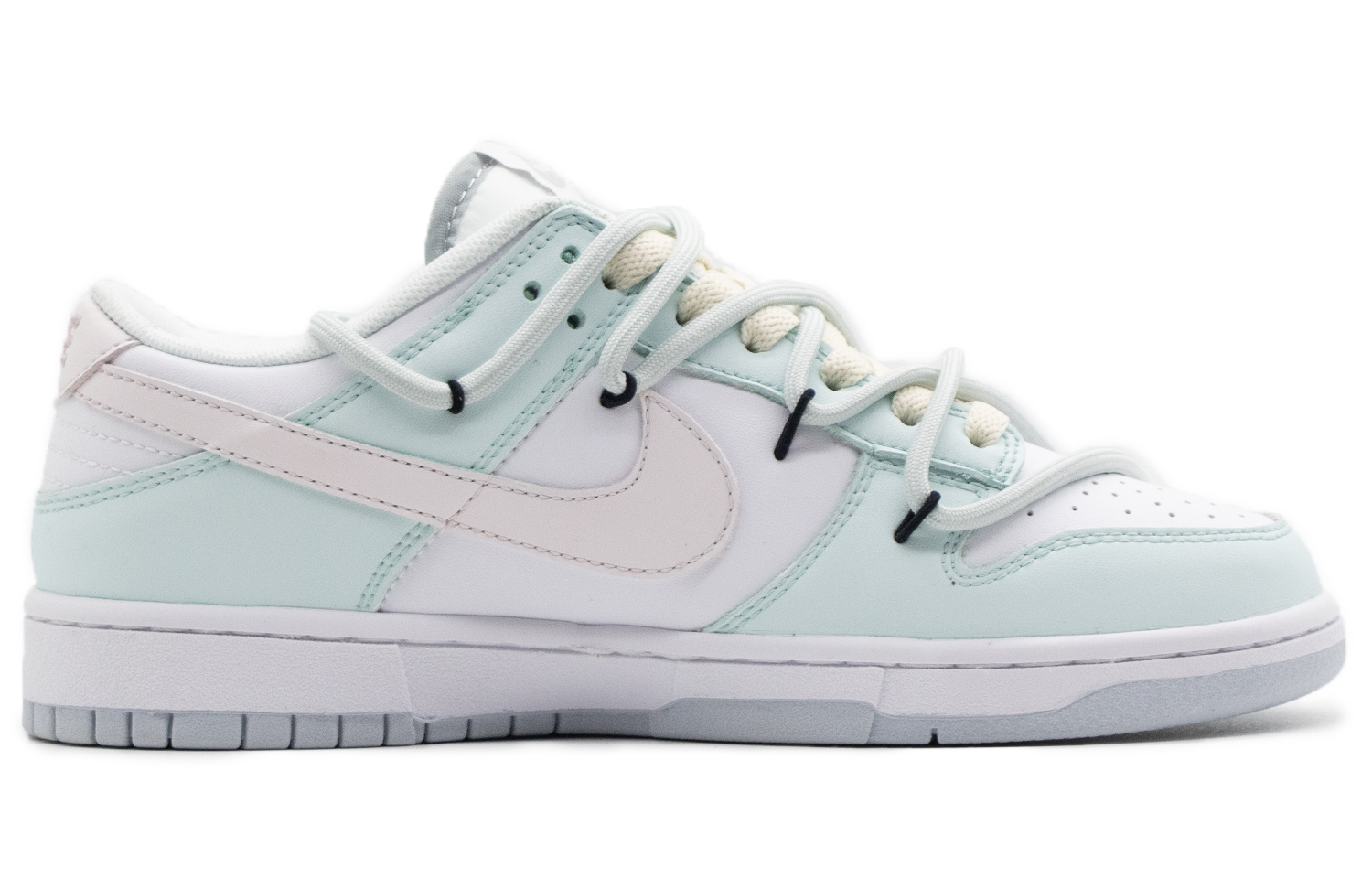 Order 【定製球鞋】 Nike Dunk Low 嘉陵水綠 戶外 穿搭 清新 簡約風 蒂芙尼 解構 復古做舊 低筒 板鞋 GS 白綠