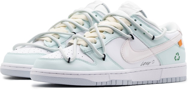 【定製球鞋】 Nike Dunk Low 嘉陵水綠 戶外 穿搭 清新 簡約風 蒂芙尼 解構 復古做舊 低筒 板鞋 GS 白綠 Lookbook 【定製球鞋】 Nike Dunk Low 嘉陵水綠 戶外 穿搭 清新 簡約風 蒂芙尼 解構 復古做舊 低筒 板鞋 GS 白綠