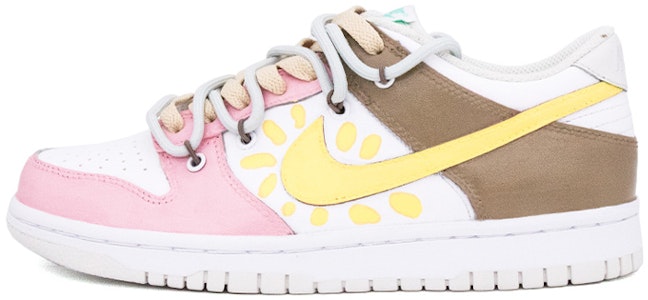 【定制球鞋】Nike Dunk Low Tropical Twist 甜蜜夏日 晴天 手繪 塗鴉 低幫 板鞋 GS 白黃粉棕 Buy 【定制球鞋】Nike Dunk Low Tropical Twist 甜蜜夏日 晴天 手繪 塗鴉 低幫 板鞋 GS 白黃粉棕