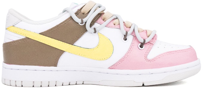 【定制球鞋】Nike Dunk Low Tropical Twist 甜蜜夏日 晴天 手繪 塗鴉 低幫 板鞋 GS 白黃粉棕 Order 【定制球鞋】Nike Dunk Low Tropical Twist 甜蜜夏日 晴天 手繪 塗鴉 低幫 板鞋 GS 白黃粉棕
