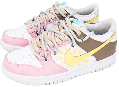 【定制球鞋】Nike Dunk Low Tropical Twist 甜蜜夏日 晴天 手繪 塗鴉 低幫 板鞋 GS 白黃粉棕 Lookbook 【定制球鞋】Nike Dunk Low Tropical Twist 甜蜜夏日 晴天 手繪 塗鴉 低幫 板鞋 GS 白黃粉棕