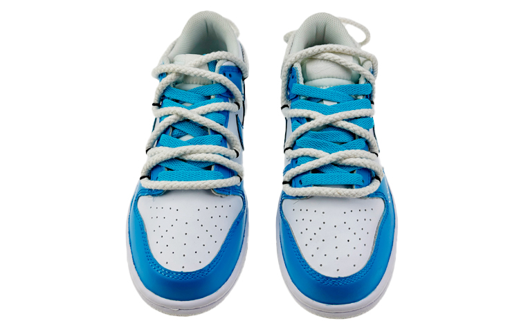 Shop 【定制球鞋】 Nike Dunk Low 紙飛機 解構鞋帶 線條 愛心 低幫 板鞋 GS 北卡藍