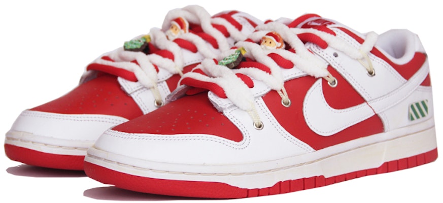 【訂製球鞋】 Nike Dunk Low University Red 反轉白紅 聖誕主題訂製 Vibe風解構 低幫 板鞋 男款 紅白 Lookbook 【訂製球鞋】 Nike Dunk Low University Red 反轉白紅 聖誕主題訂製 Vibe風解構 低幫 板鞋 男款 紅白