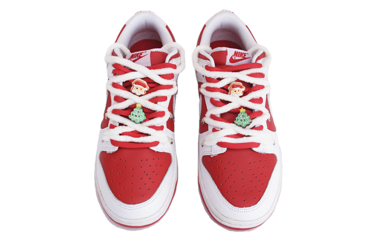 Shop [Sneakers Kustom] Nike Dunk Low 'University Red Reversed Christmas Vibe Deconstructed' DD1391-600(TeamJ-男款圣诞主题红白)