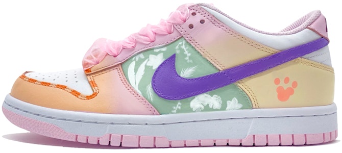 【定製球鞋】Nike Dunk Low 情人節 聖誕馬卡龍 低筒 運動鞋 GS 紫色粉橙漸變 Buy 【定製球鞋】Nike Dunk Low 情人節 聖誕馬卡龍 低筒 運動鞋 GS 紫色粉橙漸變