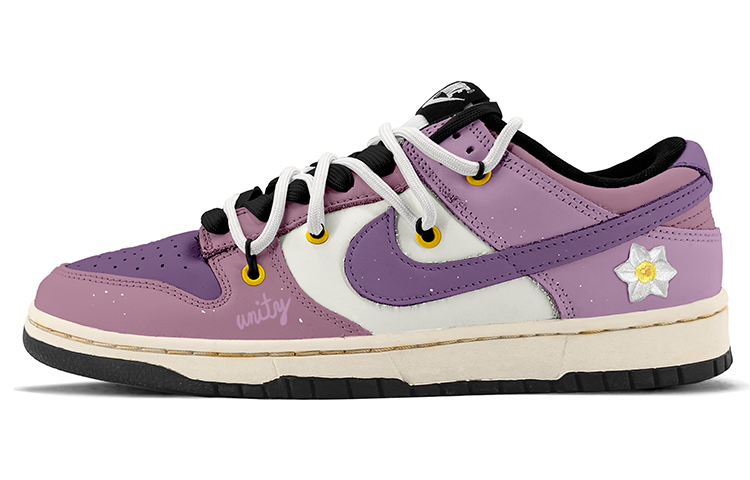 Buy 【定制球鞋】Nike Dunk Low 情人節 解構鞋帶 氧化做舊 水仙花 低幫 板鞋 GS 紫色