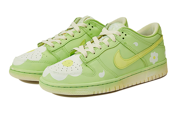Lookbook [Kasut Custom] Nike Dunk Low 'Hari Kekasih Floral' DH9765-100(Team15-女款可爱学院白花黄绿)
