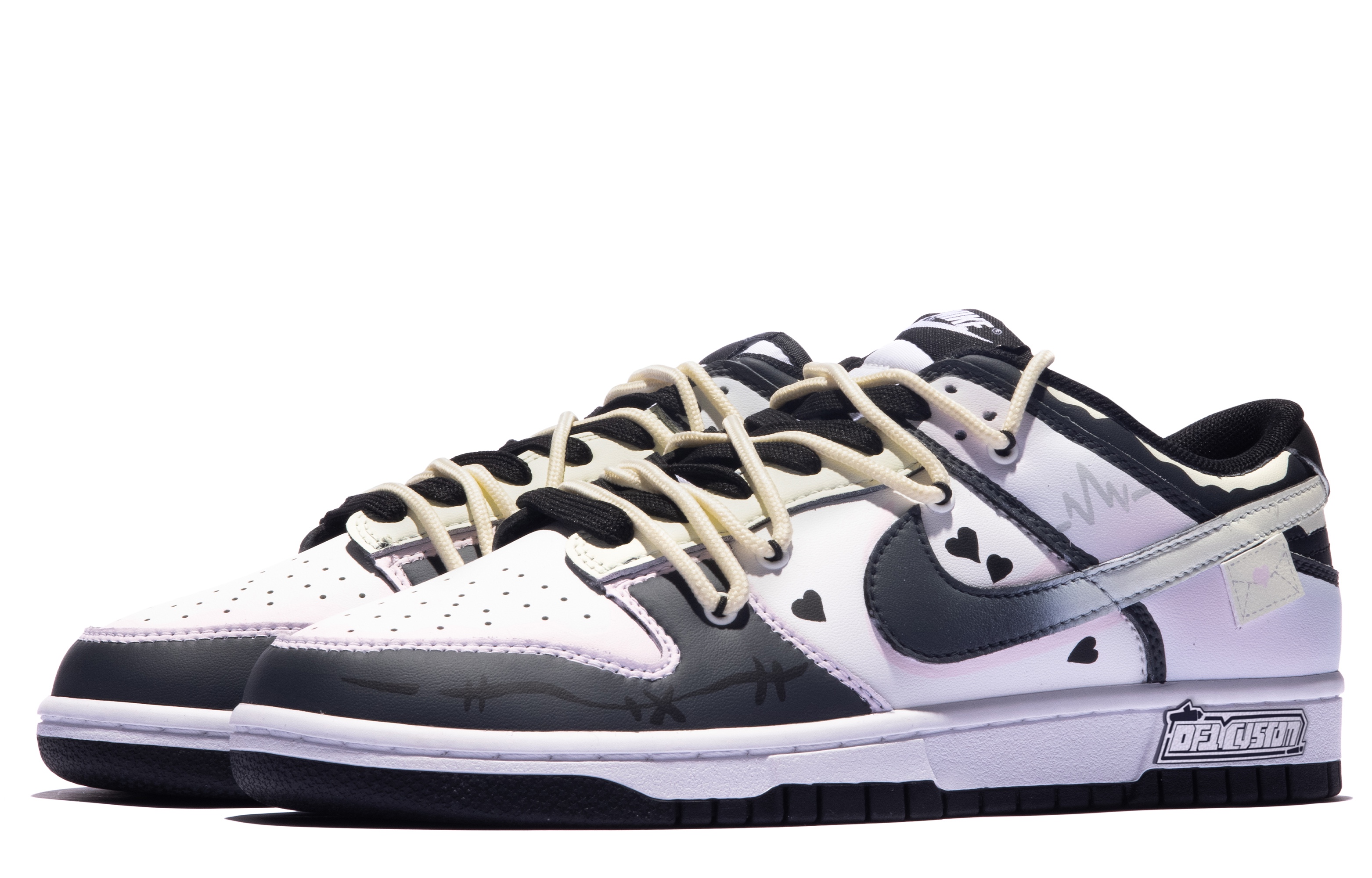 Lookbook [Sepatu Kustom] Nike Dunk Low 'Valentine's Day Heart Graffiti' DD1391-100(TeamM-男款心动日记S-BOX)