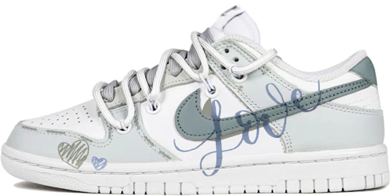 【訂製球鞋】Nike Dunk Low 解構風 愛心 LOVE 情人節 限定鞋盒 復古休閒 低幫 板鞋 男款 灰白 Order 【訂製球鞋】Nike Dunk Low 解構風 愛心 LOVE 情人節 限定鞋盒 復古休閒 低幫 板鞋 男款 灰白