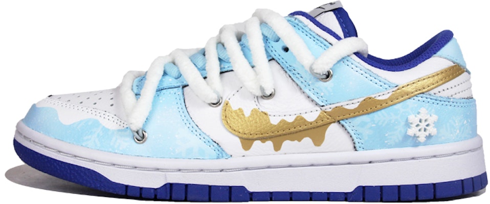 【客製球鞋】Nike Dunk Low 情人節主題 雪花 潑墨流淌 毛絨鞋帶 低幫 板鞋 男女同款 白藍金 Buy 【客製球鞋】Nike Dunk Low 情人節主題 雪花 潑墨流淌 毛絨鞋帶 低幫 板鞋 男女同款 白藍金