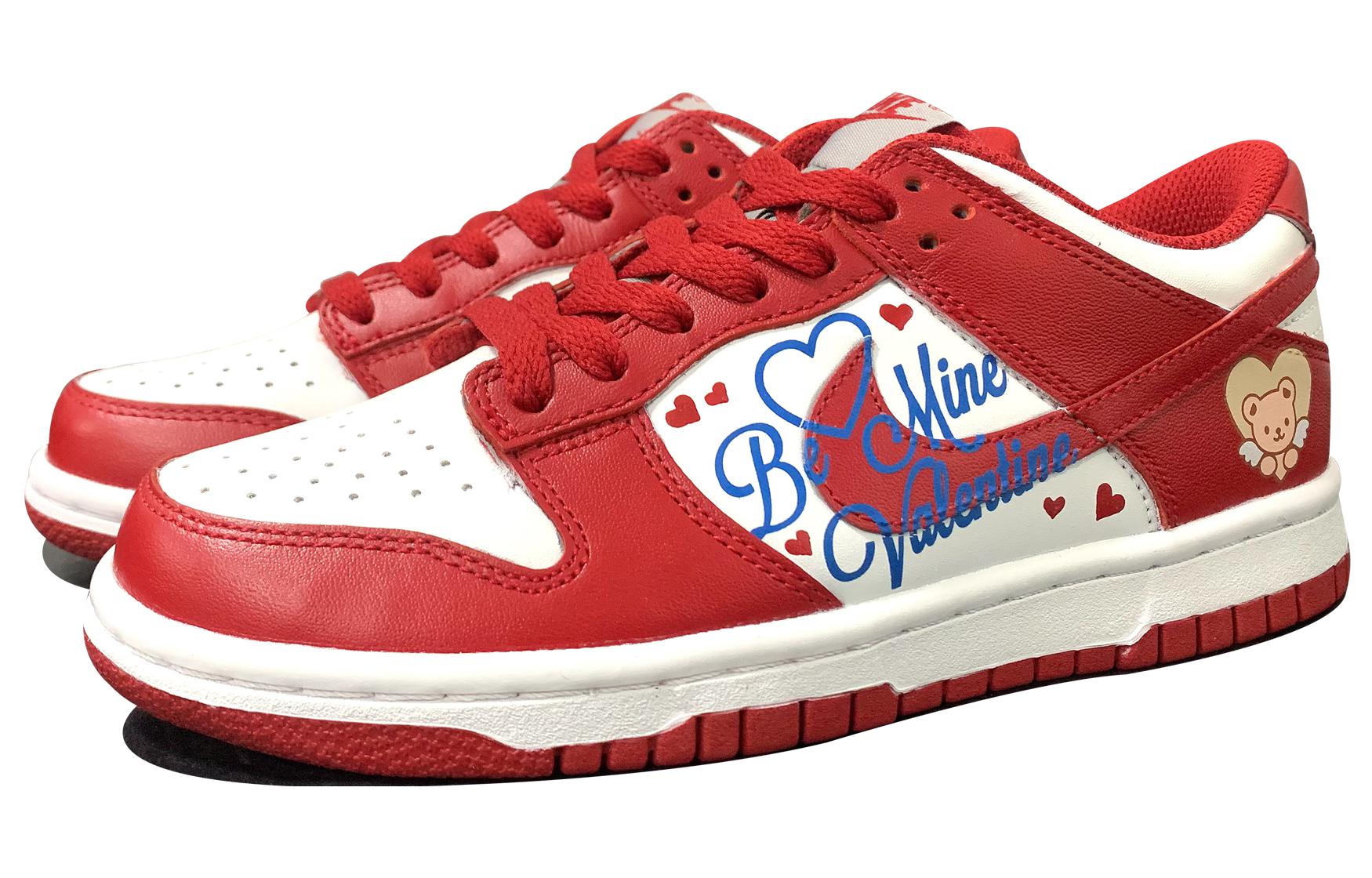 Shop 【訂製球鞋】Nike Dunk Low 情人節 甜心小熊 特殊鞋盒 低幫 板鞋 男款 紅白