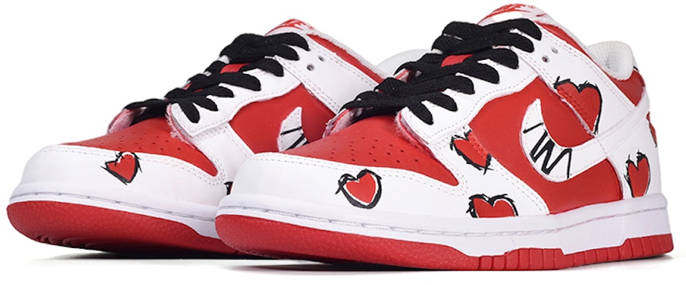 Nike Dunk Low San Valentín Rojas con Corazones CW1590-600(TeamE-女款手绘爱心黑白红) Lookbook Nike Dunk Low San Valentín Rojas con Corazones CW1590-600(TeamE-女款手绘爱心黑白红)