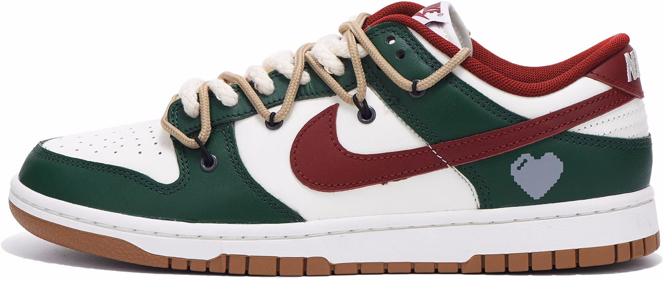 custom-shoes-nike-dunk-low-valentine-s-day-vibe-white-green-red