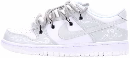 【訂製球鞋】 Nike Dunk Low 復古女孩主題訂製 解構 新年 情人節 海浪 圖騰 塗鴉 禮物 情侶 低幫 板鞋 GS 灰白 Buy 【訂製球鞋】 Nike Dunk Low 復古女孩主題訂製 解構 新年 情人節 海浪 圖騰 塗鴉 禮物 情侶 低幫 板鞋 GS 灰白