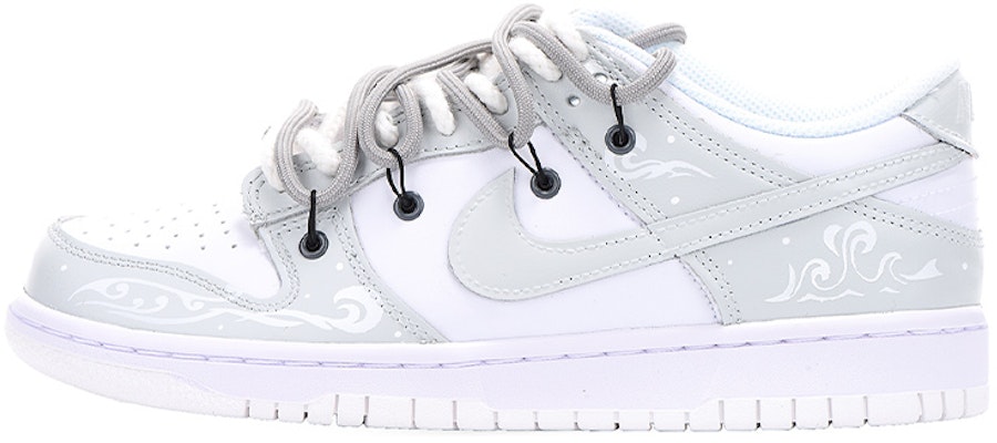 【訂製球鞋】 Nike Dunk Low 復古女孩主題訂製 解構 新年 情人節 海浪 圖騰 塗鴉 禮物 情侶 低幫 板鞋 GS 灰白 Buy 【訂製球鞋】 Nike Dunk Low 復古女孩主題訂製 解構 新年 情人節 海浪 圖騰 塗鴉 禮物 情侶 低幫 板鞋 GS 灰白