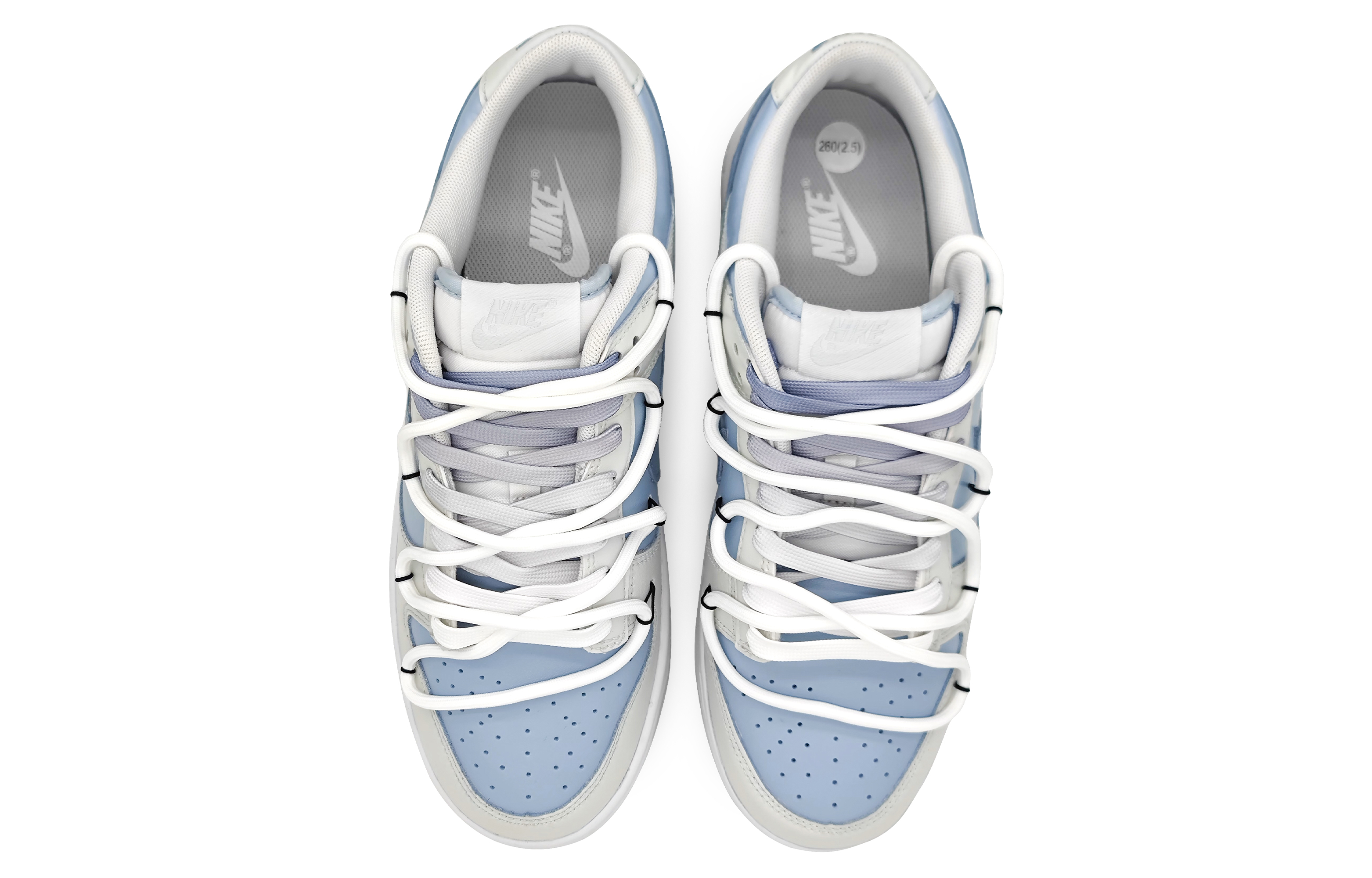 Shop [客製化鞋款] 耐克 Dunk Low '香草藍莓 - 藍灰' DV0831-101(Team16-男款蓝莓啵啵解构)