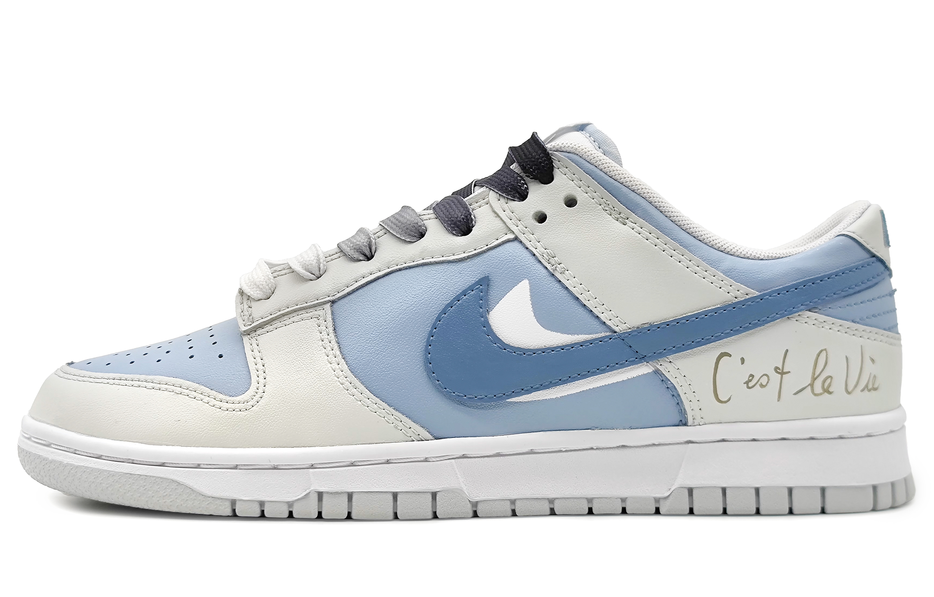 Buy 【客製化球鞋】 Nike Dunk Low 朦朧香草 藍莓泡泡 簡約小清新 雙鉤 低筒 滑板鞋 男款 藍灰