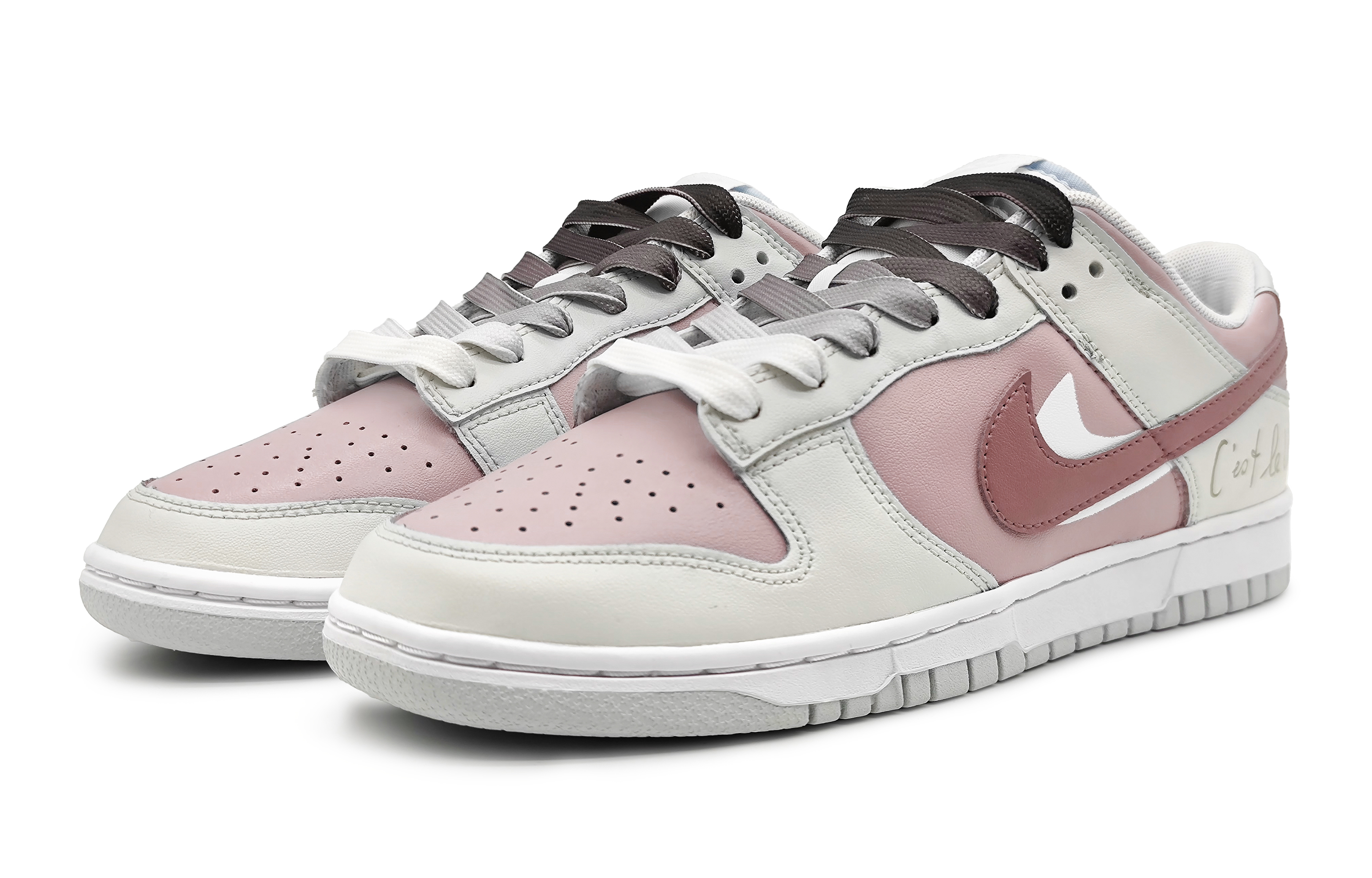 Lookbook [Zapatillas Personalizadas] Nike Dunk Low 'Vainilla Rosa Durazno' DH9765-102(Team16-女款桃之夭夭)