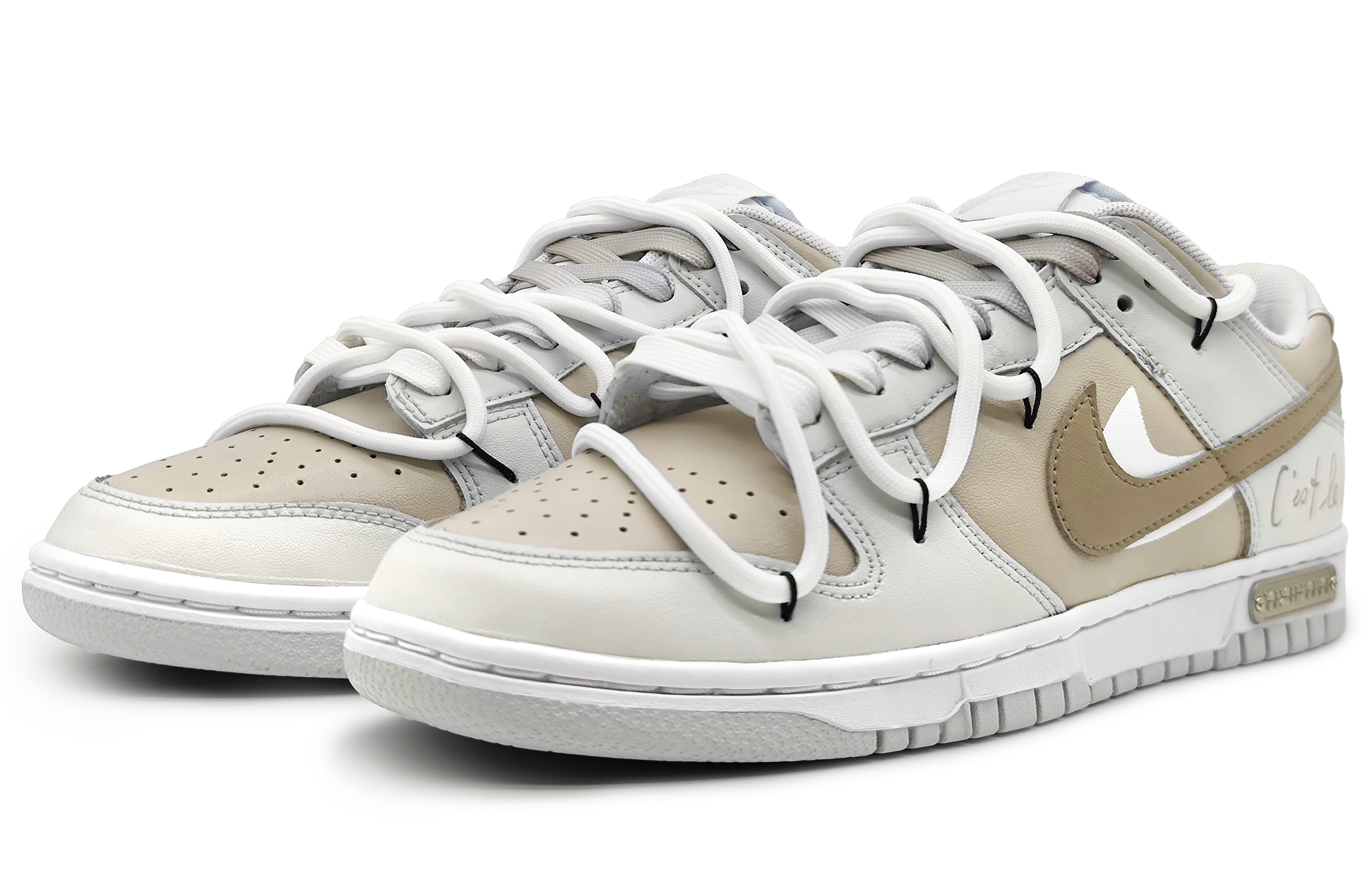 Lookbook [Sepatu Kustom] Nike Dunk Low 'Vanila Puding-Kakao' DV0831-101(Team16-男款布丁可可解构)