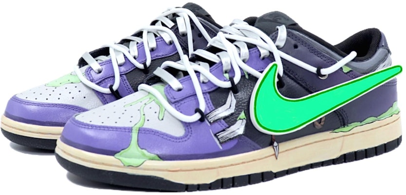 【訂製球鞋】Nike Dunk Low 狩獵者 毒液之眼 LED燈 星緯未來 科技感 低筒 板鞋 男女款 白紫綠 Shop 【訂製球鞋】Nike Dunk Low 狩獵者 毒液之眼 LED燈 星緯未來 科技感 低筒 板鞋 男女款 白紫綠