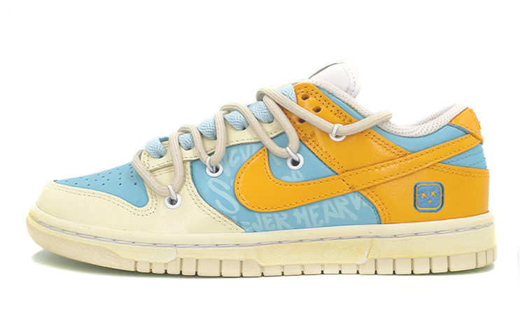 Buy 나이키 덩크 로우 '바이브 블루 오렌지 그라피티' (커스텀) DH9765-100(TeamK-女款英文涂鸦)