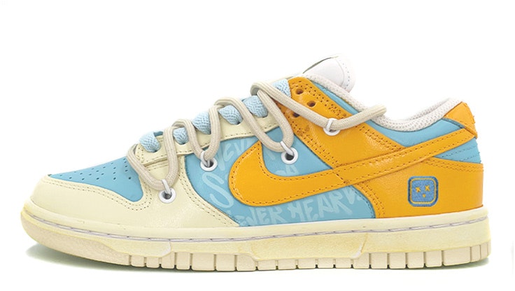 custom-shoes-nike-dunk-low-vibe-blue-orange-distressed-graffiti