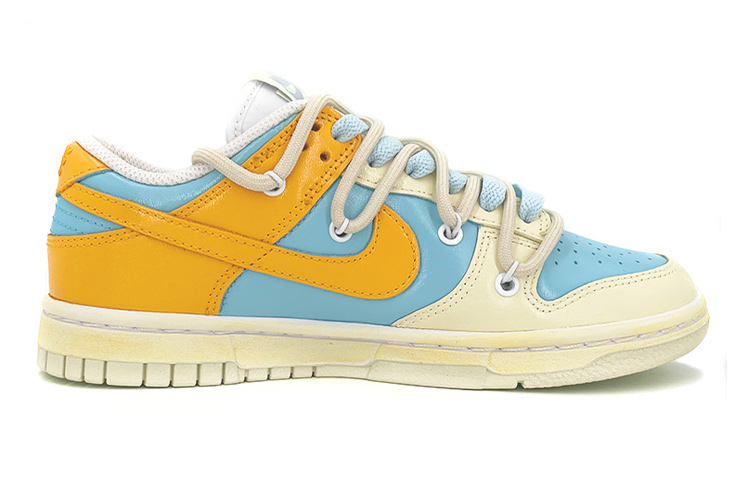 Order 나이키 덩크 로우 '바이브 블루 오렌지 그라피티' (커스텀) DH9765-100(TeamK-女款英文涂鸦)