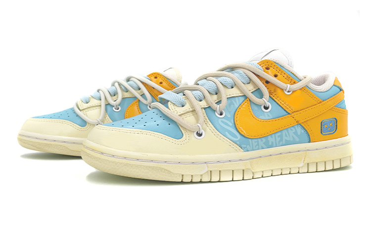 Lookbook 나이키 덩크 로우 '바이브 블루 오렌지 그라피티' (커스텀) DH9765-100(TeamK-女款英文涂鸦)