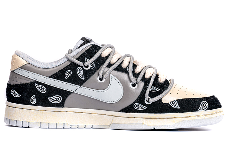 Order Nike Dunk Low カスタム「鶴と花」(ツルとハナ) DH7913-001(TeamB-男女款腰果花解构鞋带)