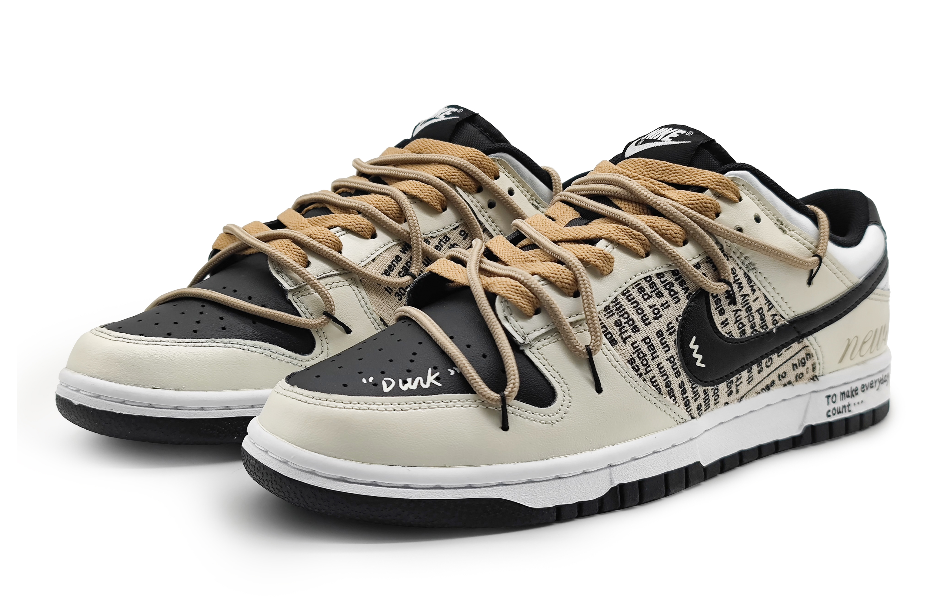 Lookbook 【定制球鞋】 Nike Dunk Low 美式報紙 舊報社 舊時代 度過生活 低幫 板鞋 GS 米色