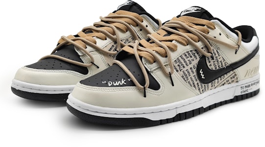 【定制球鞋】 Nike Dunk Low 美式報紙 舊報社 舊時代 度過生活 低幫 板鞋 GS 米色 Lookbook 【定制球鞋】 Nike Dunk Low 美式報紙 舊報社 舊時代 度過生活 低幫 板鞋 GS 米色